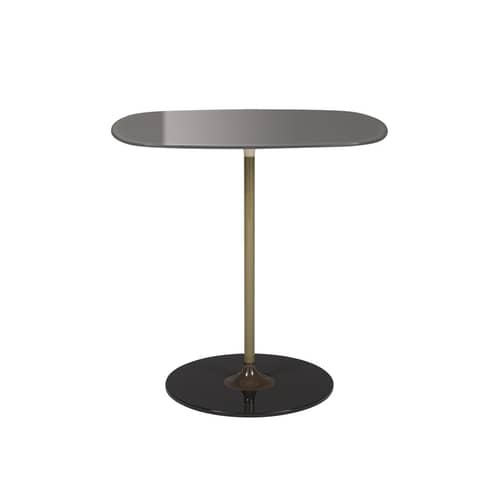 Beistelltisch Thierry glas grau / 33 x 50 x H 50 cm - Glas - Kartell - Hellgrau - bemalter Stahl, Einscheiben-Sicherheitsglas