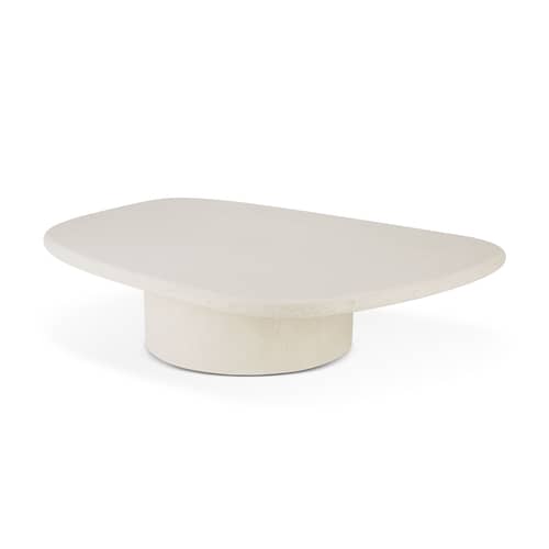 Couchtisch Elements corian weiß / 134 x 96 x H 30 cm - Mikrozement - Ethnicraft - Gebrochenes Weiß - Mikrozement