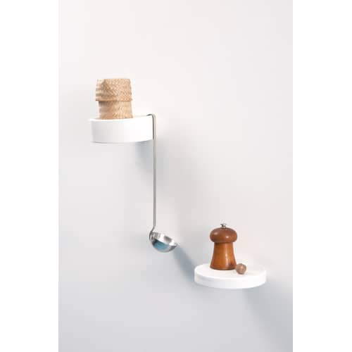 Étagère Balcon céramique blanc / Ø 14 cm - Moustache - Céramique blanche - Céramique