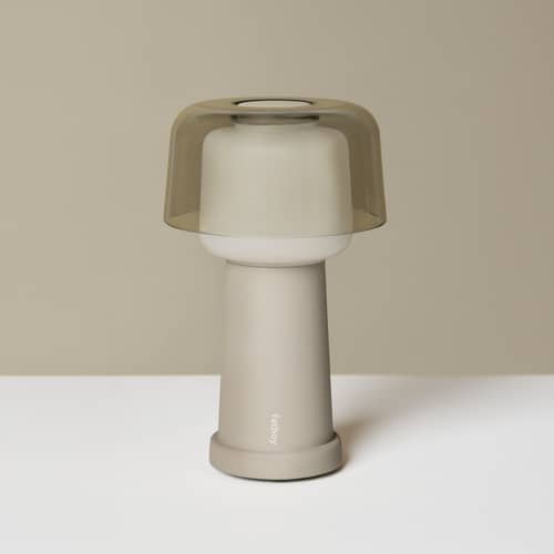 Lampe extérieur sans fil rechargeable Revolve LED beige - Fatboy - Argile - Aluminium, Polycarbonate
