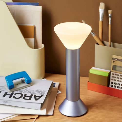 Lampe sans fil rechargeable Flash LED métal violet - HÜBSCH - Violet - Fer laqué, Verre