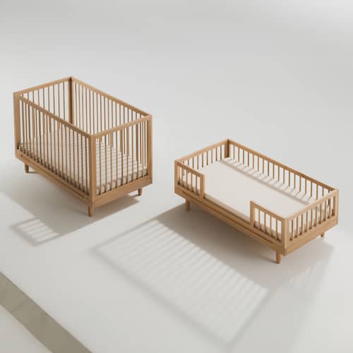 Lit bébé évolutif Pure / 75 x 145 cm - NOBODINOZ - Lit bébé - Chêne massif