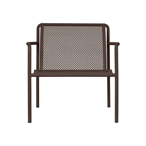 Dapple Low armchair metal brown - Ferm Living - Dark Chocolate - Galvanised powder-coated steel
