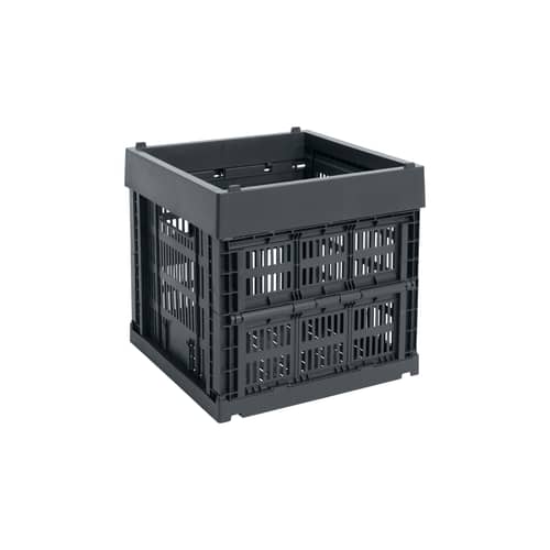 Panier Colour Crate Cube plastique gris / 29,5 x 29,5 x H 29 cm - Recyclé / Seconde vie - Hay - Charbon - Polypropylène recyclé