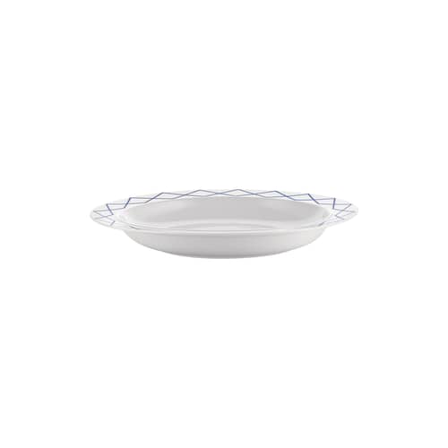 Plat de service La Bella Tavola céramique bleu / 38 x 30 cm - Ettore Sottsass - Alessi - Motif bleu - Porcelaine fine