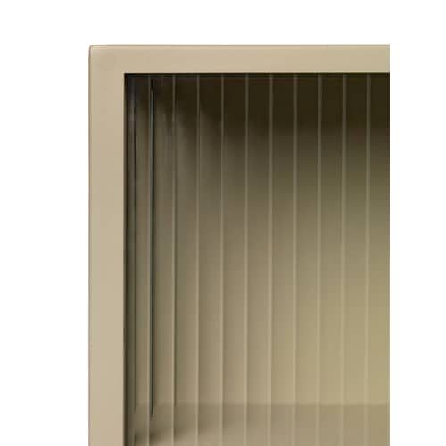 Rangement mural Haze métal beige / L 35 x H 60 cm - Verre cannelé - Ferm Living - Beige / Verre cannelé - Métal laqué époxy, Verre cannelé