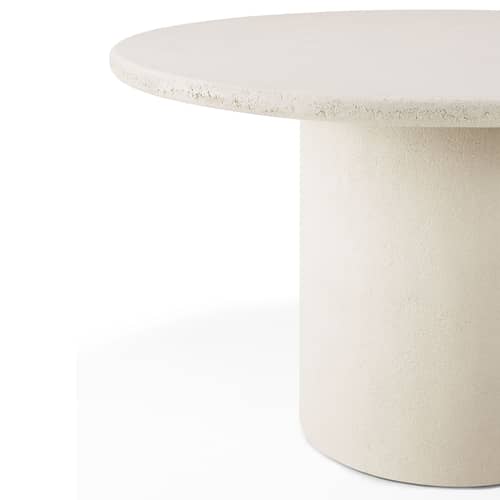 Runder Tisch Elements corian weiß / Ø 125 cm - 4 Personen / Mikrozement - Ethnicraft - Ø 125 cm - Mikrozement