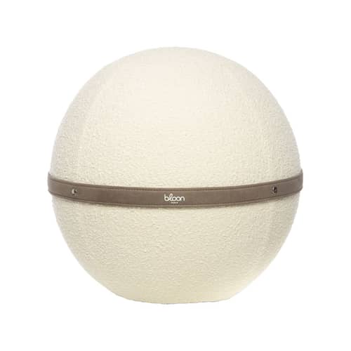Sitzkissen Bouclette XL textil weiß / Ergonomisch - Ø 65 cm / Schlaufenwolle - BLOON PARIS - Baumwolle - Lockige Wolle, PVC
