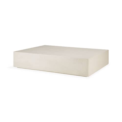 Tavolino Elements corian bianco / 120 x 90 x H 25 cm - Microcemento - Ethnicraft - Bianco - Microcemento