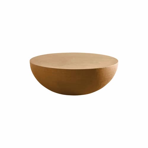Tavolino Heiko 43 ceramica giallo / Ø 90 x H 30 cm - Gervasoni - Ocra Siena - Polimero rivestito in argilla