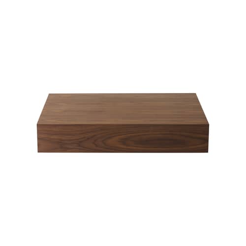 Tavolino Mass Wide legno marrone / 103 x 75 x H 21 cm - NEW WORKS - 103 x 75 x H 21 cm / Noce - Impiallacciatura in noce