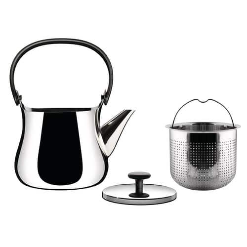 Théière Cha métal / Bouilloire - Alessi - Métal brillant - Acier inoxydable 18/10