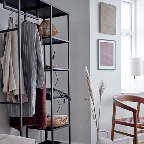 Valde Closet metal black / L 90 x D 40 x H 183 cm - Metal - Bloomingville - Black - Painted iron