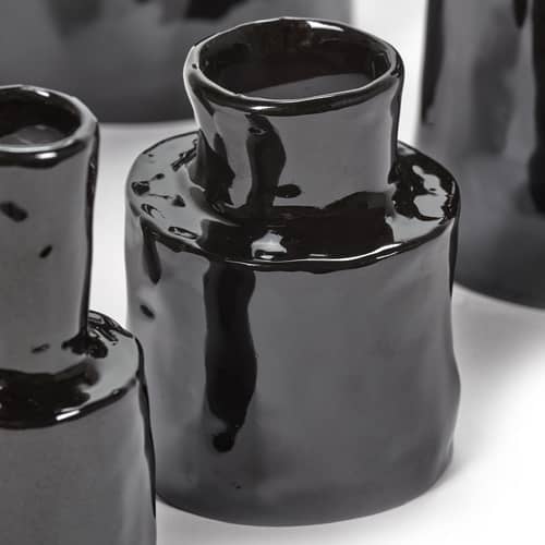 Vase Héléna 1 céramique noir / Ø 7 x H 9 cm - Mini - Serax - n° 1 / Brun foncé - Grès