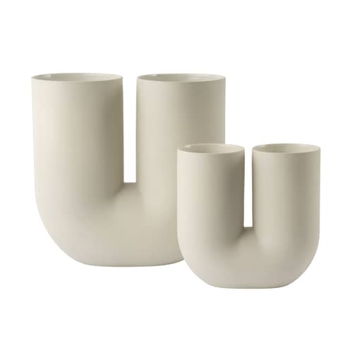 Kink Large Vase ceramic beige / Earnest Studio, 2018 - H 39 cm - Muuto - Sand - Ceramic