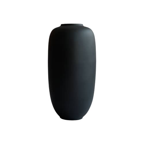 Vase Sunao Slim Hexa / Ø 35 x H 68 cm - 101 COPENHAGEN - Noir - Céramique émaillée