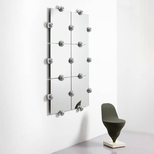 Sphera Crystal Palace L Vertical Wall mirror metal silver / L 135 x H 195 cm - Moustache - Chrome-finish - Chromed zamak, Glass
