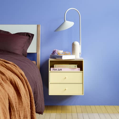 Rangement mural Montana Mini 1006 bois rose / 2 tiroirs + 1 compartiment - 35 x 35 x P 25 cm / Seconde vie - MONTANA - Rhubarb 151 - MDF laqué