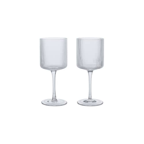 Bicchiere vino bianco Ripple vetro trasparente / Set di 2 - 26 cl - Ferm Living - Trasparente - Vetro soffiato a bocca