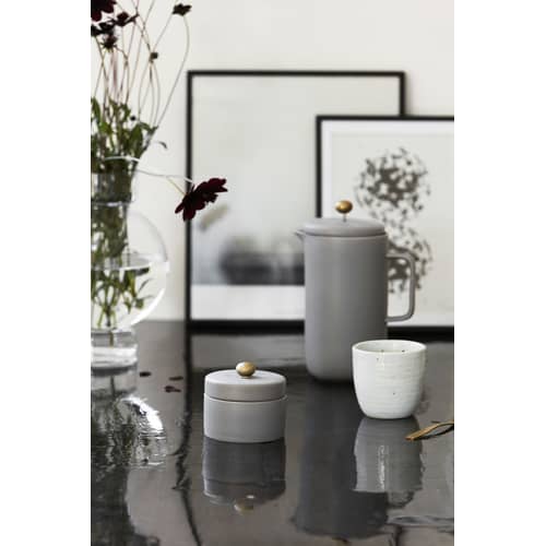 Cafetière à piston Pot céramique vert / Porcelaine - 1 L - House Doctor - Vert d\'eau - Acier, Porcelaine