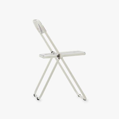 Chaise pliante Plia plastique transparent / Giancarlo Piretti, 1967 - ANONIMA CASTELLI - Transparent / Structure blanche - Acier, Polycarbonate