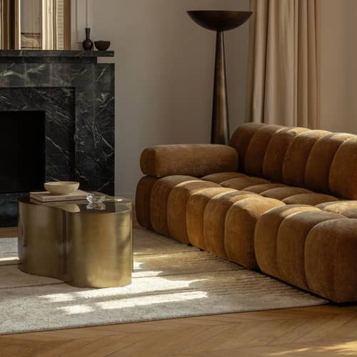 Couchtisch Anders metall gold / 120 x 60 cm - NV GALLERY - Messing Gebürstet - Eisen