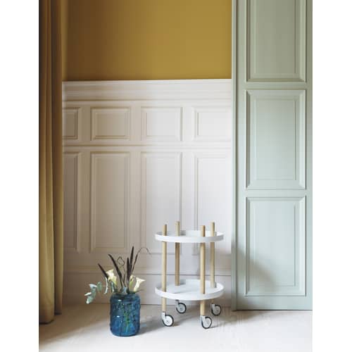 Desserte Block métal blanc bois naturel / Ø 45 cm - Normann Copenhagen - Blanc - Acier, Frêne