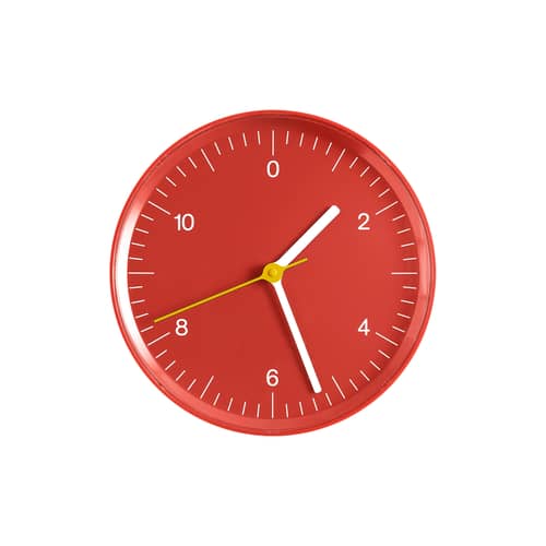 Horloge murale  plastique rouge / Jasper Morrison, 2008 - Recyclé - Hay - Rouge - ABS recyclé, Acrylique, Aluminium