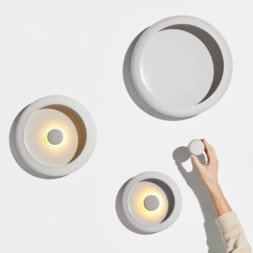 Applique d\'extérieur Oloha Medium / Lampe sans fil - Ø 30 cm - Fatboy - Orange lumineux - ABS, Aluminium thermolaqué, Silicone