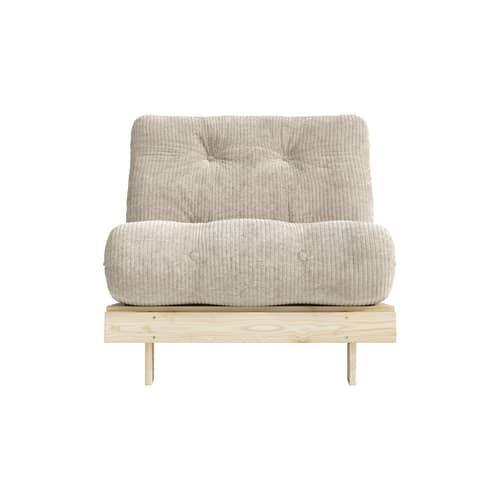 Fauteuil convertible Roots / Dormeuse & lit d\'appoint - 3 positions / Structure pin clair - KARUP - Crème douce (550) / Pin clair - Mousse, Pin massif certifié FSC, Tissu