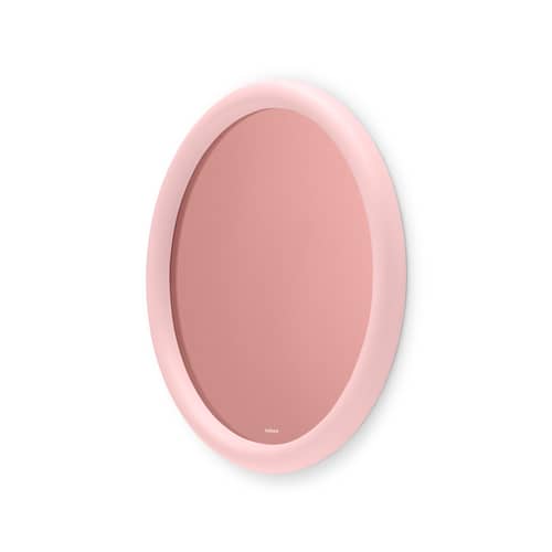 Miroir mural Mirage rose Halo / Verre coloré - Ø 60 cm - Fatboy - Rose pastel - Polyuréthane, Verre coloré