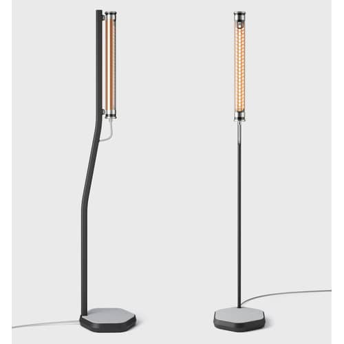 Bodom LED Outdoor floor lamp metal black / Indoors-outdoors - H 205 cm - SAMMODE STUDIO - Copper / Black & concrete - Concrete, Lacquered aluminium, Polycarbonate, Stainless steel, Tinted anodised aluminium