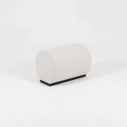 Place des Petits Pères Padded bench textile grey / L 60 cm - Exclusive - Lelièvre Paris - Pepper / Black ash tree - Fabric, Foam, Lacquered ash