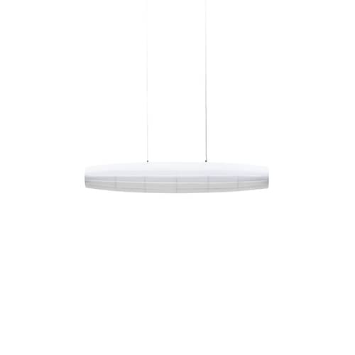 Pendelleuchte Colonne Horizontal textil weiß / LED - L 100 cm - Dix Heures Dix - L 100 cm / Weiß - Aluminium, Plissiertes Acrylgewebe