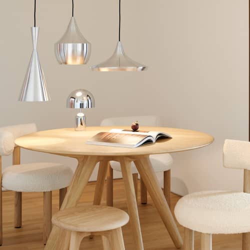 Pendelleuchte Unbeaten Tall LED metall silber / Ø 19 x H 36 cm - Tom Dixon - Aluminium unbehandelt - Gesponnenes Aluminium
