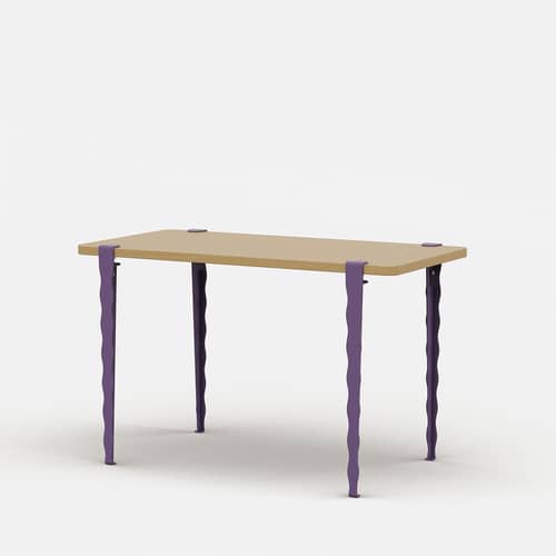 Pied avec fixation étau Vague by Uchronia / H 75 cm - Pour créer table & bureau - TIPTOE - Violet - Acier thermolaqué