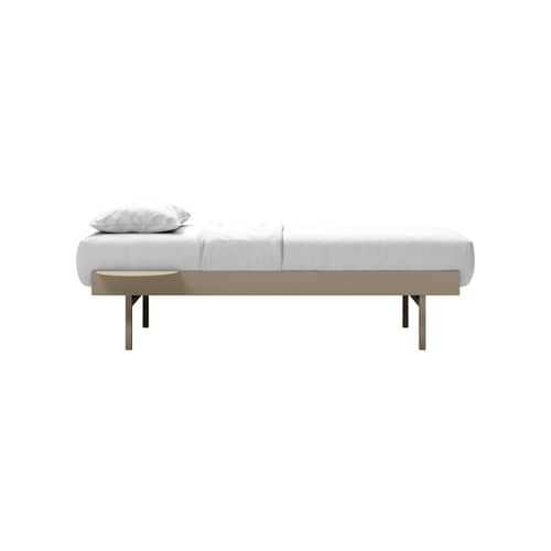 Lit enfant évolutif  avec table de nuit / Pour matelas 90 x 180 à 210 cm - MOEBE - Sable - Acier