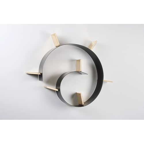Popworm Shelf plastic material black gold 320 cm - Kartell - Black / Gold - PVC colored in the mass and fireproof