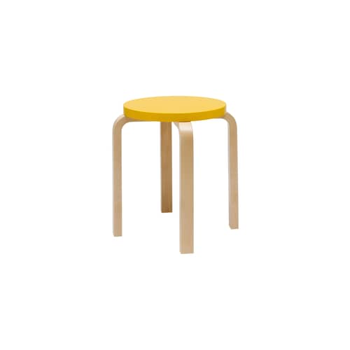 ARTEK E 60 Stackable stool - lacquered yellow natural birch | Made