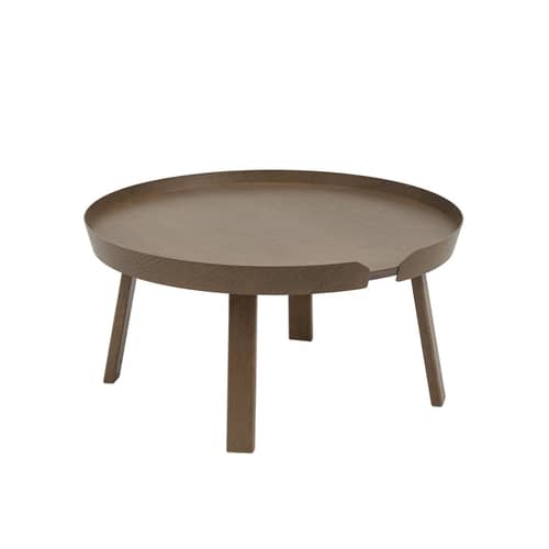 Table basse Around Large bois naturel / Ø 72 x H 37,5 cm - Muuto - Bois foncé - Frêne teinté