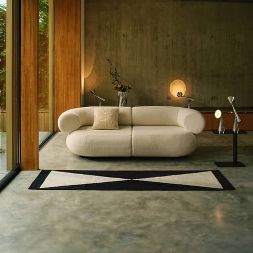 Tapis Wedge noir / 70 x 250 cm - Tom Dixon - Noir & blanc - Laine