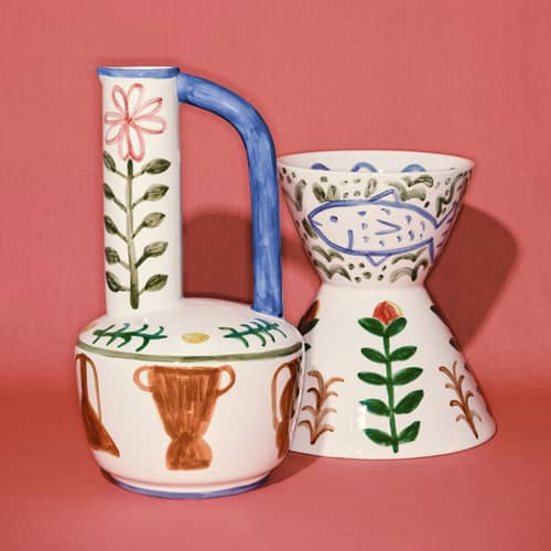 Vase Bijao céramique multicolore / Ø 25 x H 45 cm - Serax - Multicolore - Grès émaillé