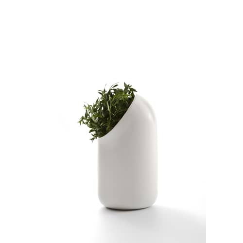 Ô Vase ceramic white / Ceramic - Moustache - Vase - Ecru - Enamled terracotta