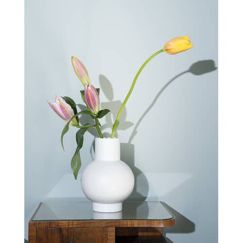 Vaso Strøm Extra Large ceramica grigio / H 33 cm - Ceramica / Fatta a mano - raawii - Grigio nebbioso - Ceramica