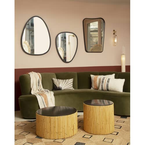Ovo Medium Wall mirror wood black / 57 x 75 cm - Oak - Maison Sarah Lavoine - Black oak - Glass, Tinted oak