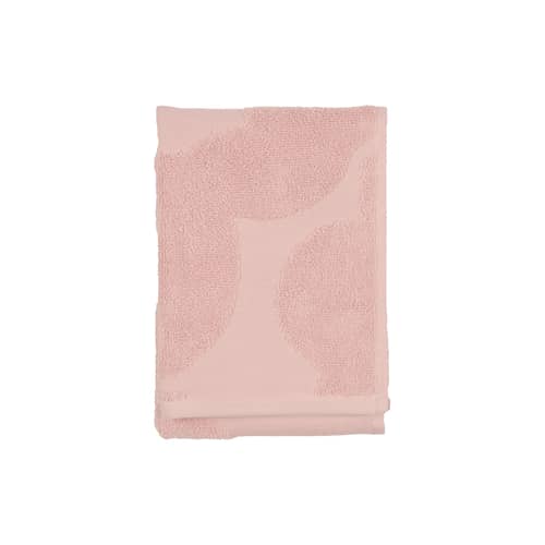 Asciugamano Unikko tessuto rosa / 32 x 50 cm - Marimekko - Unikko / Rosa - Spugna di cotone