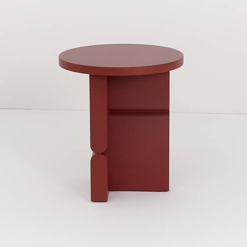 Beistelltisch Coloured Wood Noon holz rot / Ø 38 x H 42,5 cm - NOBODINOZ - Rot Ziegelrot - Esche