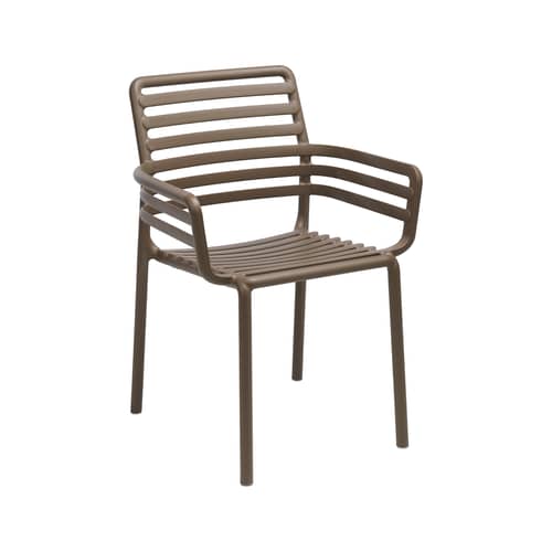 Lot de 6 fauteuils empilables Doga marron - NARDI - Tabac - Résine de fibre de verre
