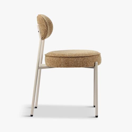 Gepolsterter Stuhl Milo textil braun - NV GALLERY - Braun / Beiges Metall - Eisen, High Density-Schaum, Tissu Tweed