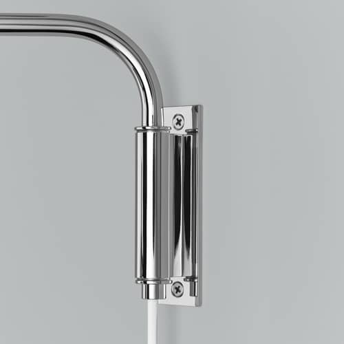 Applique con presa Golden Bell A330S metallo argento / Alvar Aalto, 1937 - Braccio girevole - ARTEK - Cromo - Acciaio filato